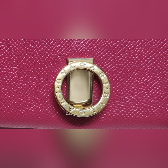 BVLGARI Bvlgari Pink Leather Bifold Wallet - Picture 14 of 16
